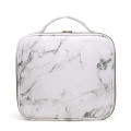 Marble Makeup Bag for Women Cosmetic Bag Leather Train Case Professional Makeup Case Cute Travel Organizer with Brush Section